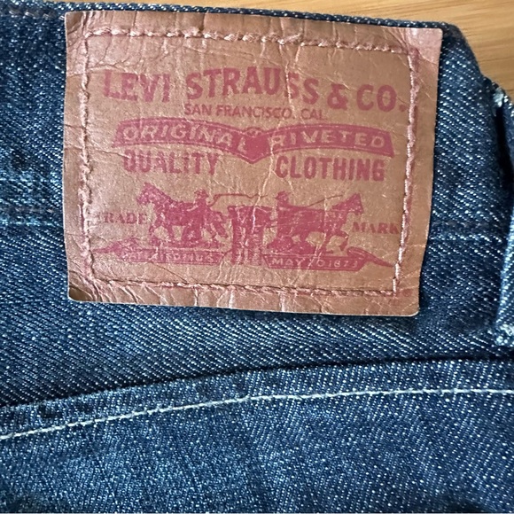 Levi's 514 Slim Straight Denim Blue Jean 36x30 Double Flap Pockets Zip Fly - Picture 2 of 16